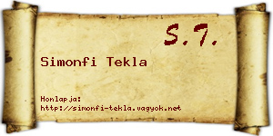 Simonfi Tekla névjegykártya